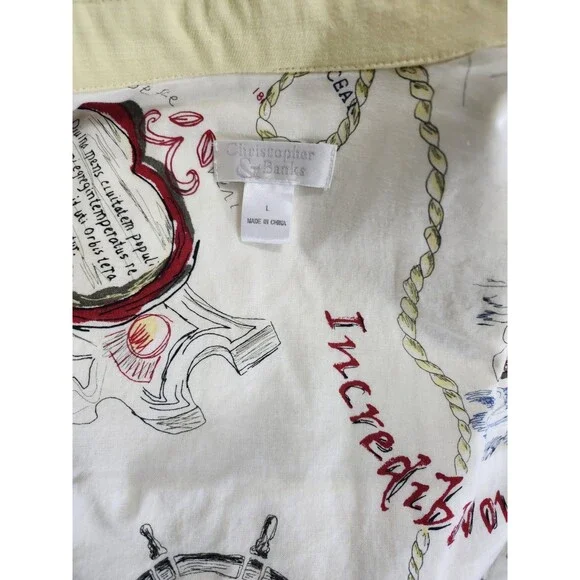 Vintage Christopher & Banks Yellow Denim Jacket Size L  Button Up - Picture 3 of 4